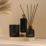 Non-toxic home fragrance diffuser with cinnamon leaf, orange peel, and neroli for a warm, sensual room scent