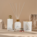 Pillow mist and fabric spray featuring jasmine, rose, and cedar to refresh linens with a lush, tropical fragrance
